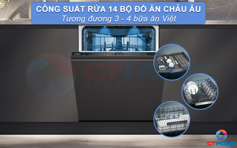 MÁY RỬA BÁT ÂM TỦ SIEMENS SX65ZX49CE IQ500 SẤY ZEOLITH 5