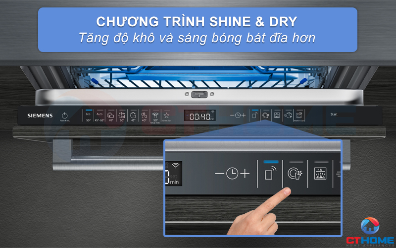 MÁY RỬA BÁT ÂM TỦ SIEMENS SX65ZX49CE IQ500 SẤY ZEOLITH 10