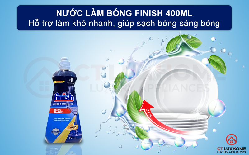 Giới thiệu về nước làm bóng Finish 400ml hương chanh