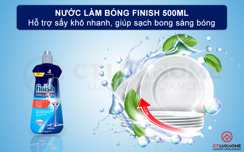 Giới thiệu về Nước làm bóng Finish 500ml dành cho máy rửa chén