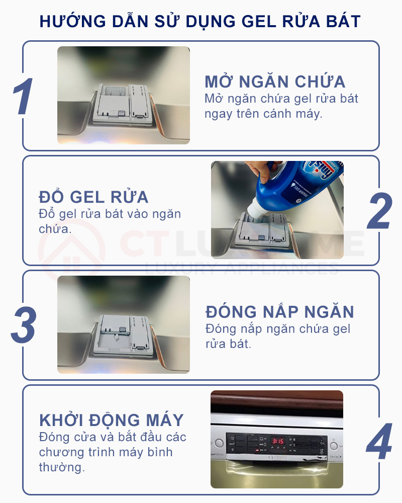 Cách sử dụng Gel rửa bát All in one Shine & Protect 650ml