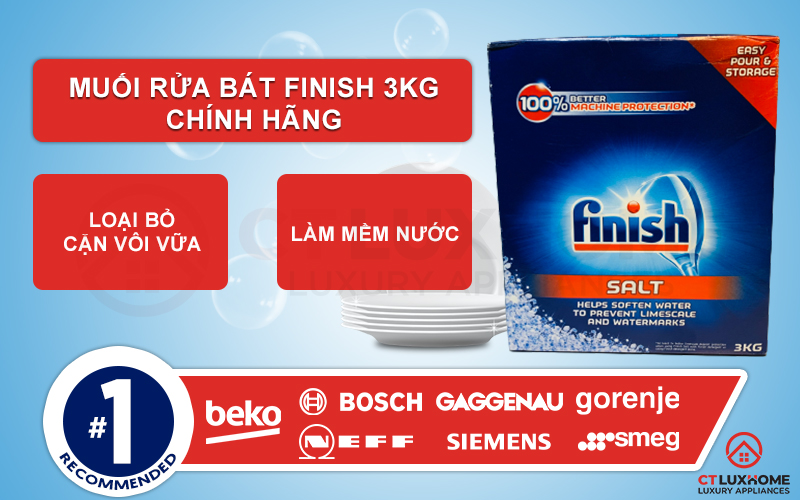Ưu điểm vượt trội của muối rửa chén Finish 3kg