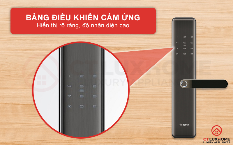 Thao tác mở khóa dễ dàng với bảng điều khiển cảm ứng hiện đại