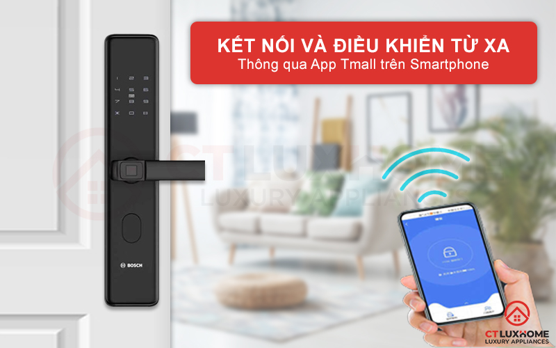 Kết nối và điều khiển từ xa khóa vân tay Bosch ID30B thông qua App Tmall