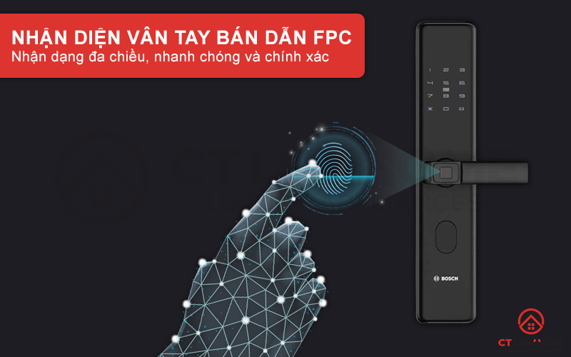 Công nghệ nhận diện vân tay bán dẫn FPC trên khóa điện tử Bosch ID30B