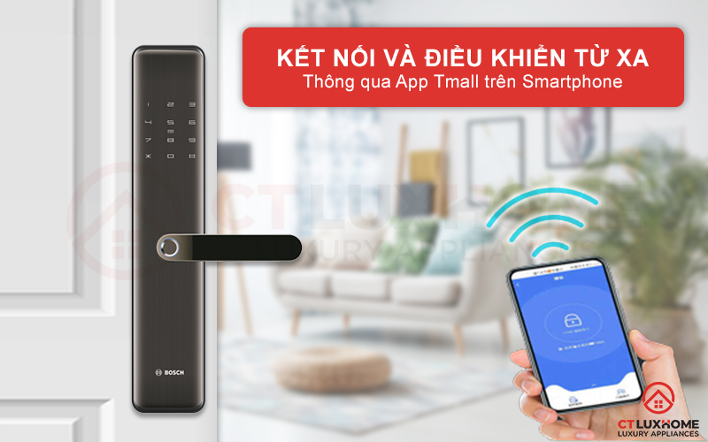 Kết nối và điều khiển từ xa khóa vân tay Bosch ID40P thông qua App Tmall