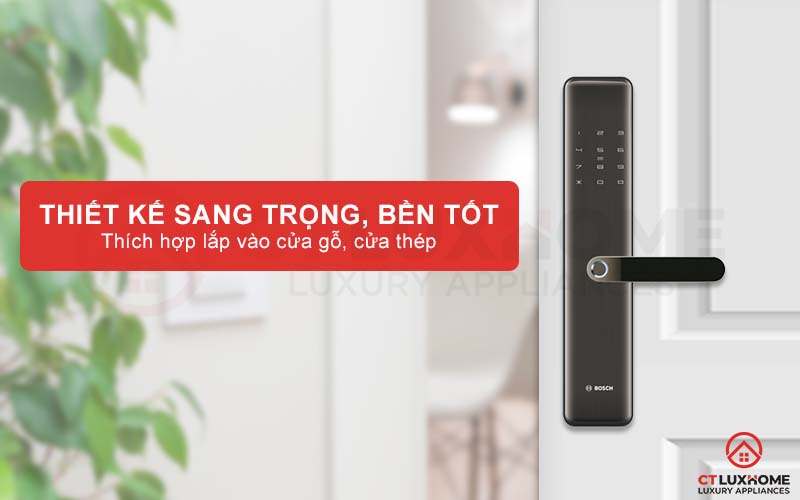 Khóa vân tay Bosch ID40P thiết kế sang trọng, thời thượng, chất liệu hợp kim bền bỉ