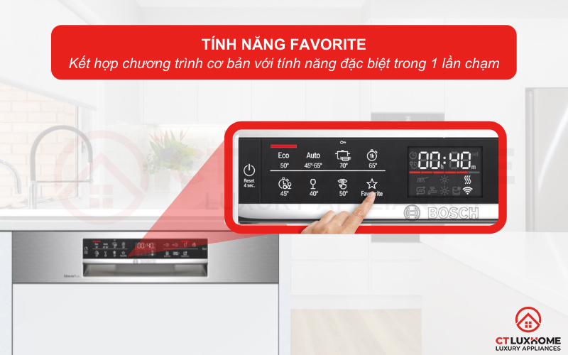 Chương trình Favourite kết hợp chương trình cơ bản và tính năng đặc biệt trong một nút nhấn