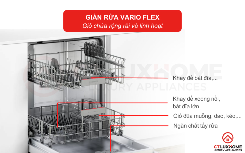 Giỏ chứa VarioFlex mang đến không gian chứa rộng hơn và sự linh hoạt