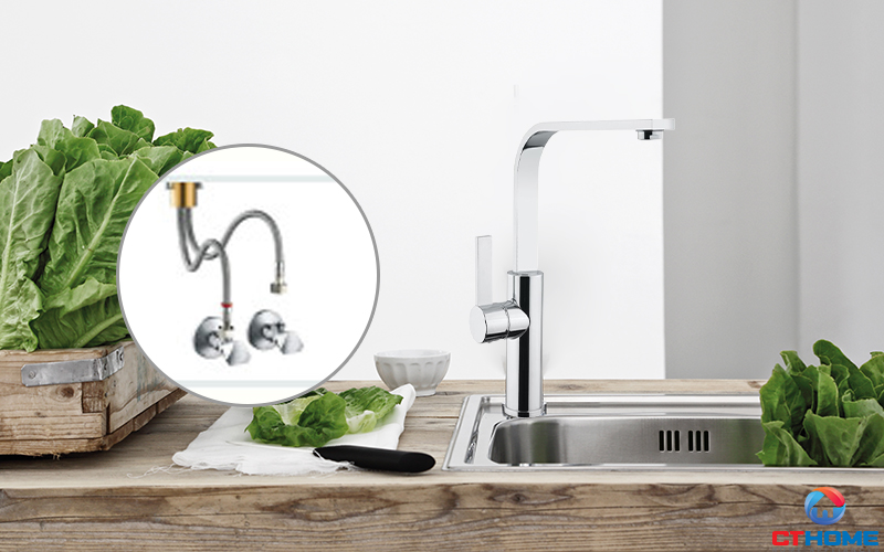 Vòi với 2 đường nóng lạnh giúp tăng hiệu quả rửa